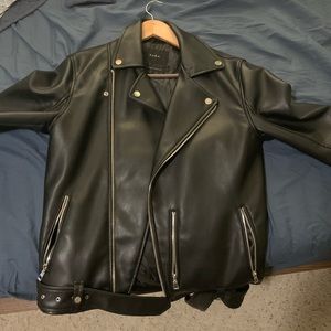 Zara Men’s Leather Biker Jacket, Medium.